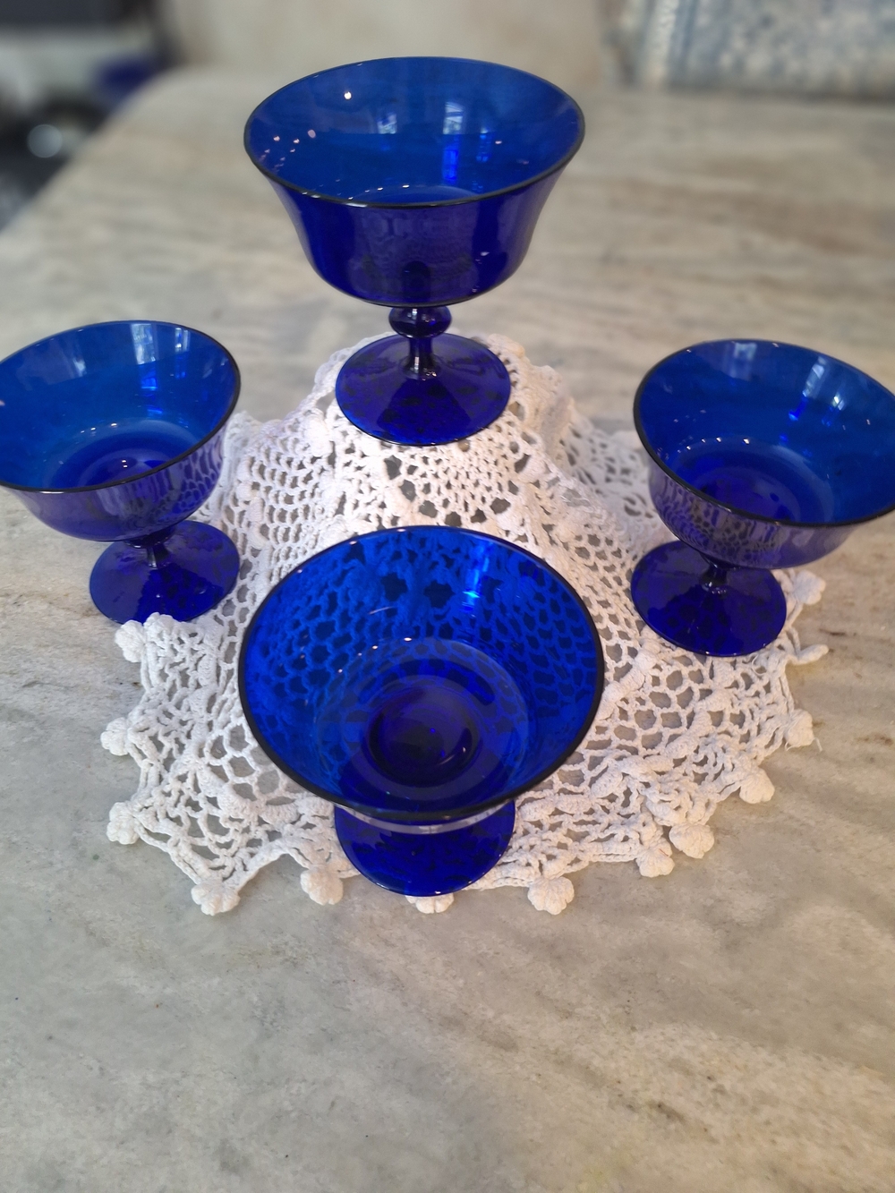 Cobalt Blue Glass Dessert Compote - Unbranded - Picture 2 of 2